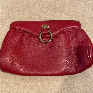 Deep red Cole Haan magnetic clutch